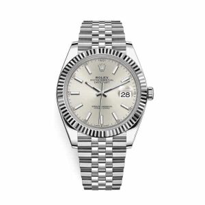Datejust 41 126334 Silver Index Dial Steel And White Gold Jubilee Replica