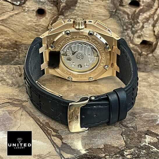 AP Montoya Replica 4 ap montoya replica black leather bracelet and swiss mechanism on the table