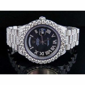 rolex-day-date-2-president-white-gold-diamond-218239-black-dial-iced-out-replica-600x600