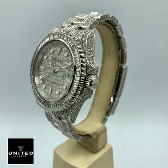 Rolex GMT-Master II Custom Diamond Set 116710LN Replica right side Crown Pusher