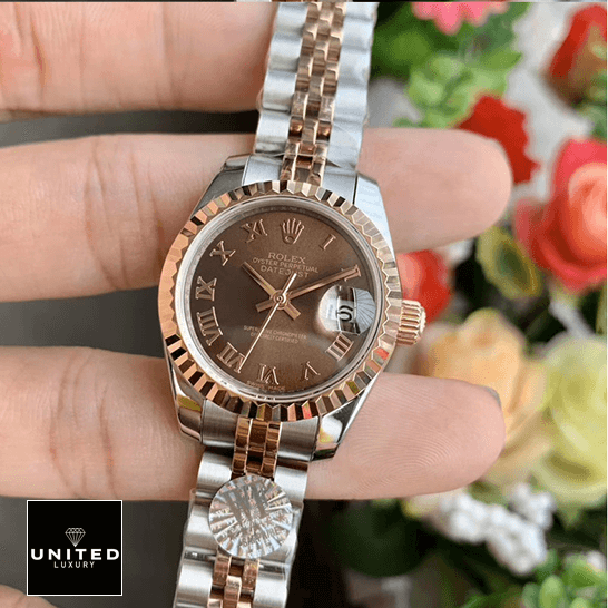 Rolex Datejust 278271 Everose Gold Automatic Chocolate Dial Jubilee Replica 6 rolex_datejust_278271_everose_gold_left
