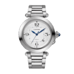 Pasha de Cartier watch 41 mm silvered flinqué dial