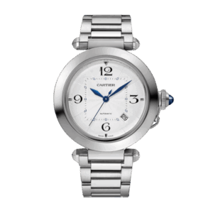 Pasha de Cartier watch 41 mm silvered flinqué dial